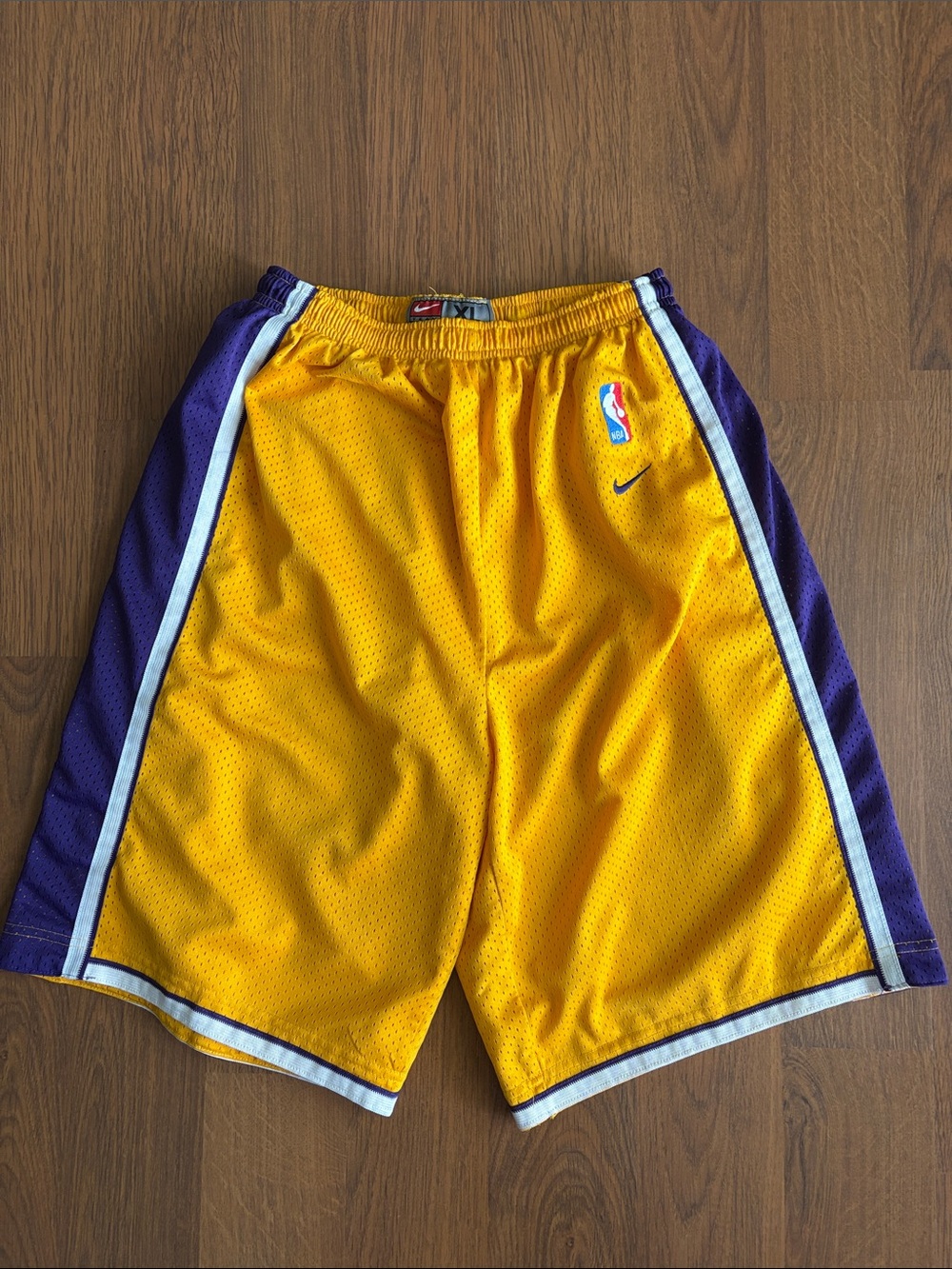 Nike Men's Yellow & Purple Basketball Shorts